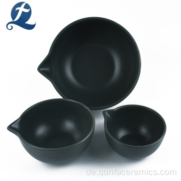 Benutzerdefinierte schwarze Keramik Reisschale Großhandel